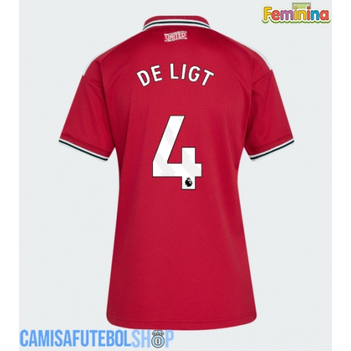 Camisa de time de futebol Manchester United Matthijs de Ligt #4 Replicas 1º Equipamento Feminina 2026-27 Manga Curta